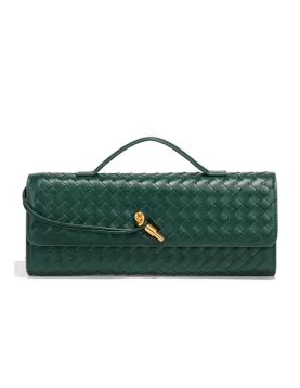 Allegria Long Clutch With Handle Vegan Leather Bag Green