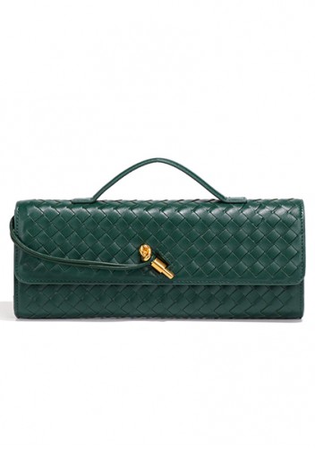 Allegria Long Clutch With Handle Vegan Leather Bag Green