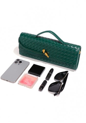 Allegria Long Clutch With Handle Vegan Leather Bag Green