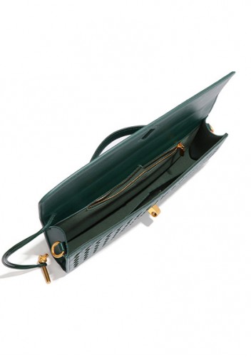 Allegria Long Clutch With Handle Vegan Leather Bag Green