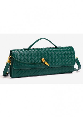 Allegria Long Clutch With Handle Vegan Leather Bag Green