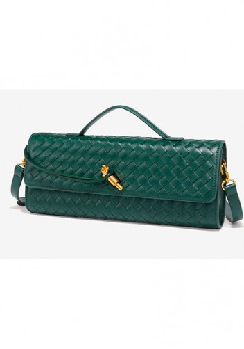 Allegria Long Clutch With Handle Vegan Leather Bag Green