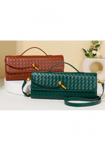 Allegria Long Clutch With Handle Vegan Leather Bag Green