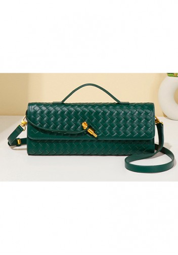 Allegria Long Clutch With Handle Vegan Leather Bag Green