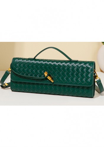 Allegria Long Clutch With Handle Vegan Leather Bag Green