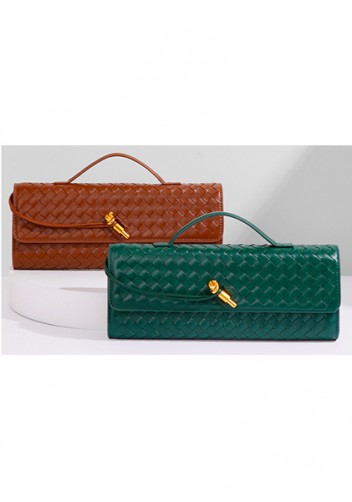 Allegria Long Clutch With Handle Vegan Leather Bag Green