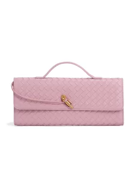 Allegria Long Clutch With Handle Vegan Leather Bag Pink