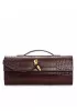 Allegria Long Clutch With Handle Croc Leather Bag Choco