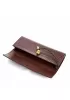 Allegria Long Clutch With Handle Croc Leather Bag Choco