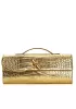 Allegria Long Clutch With Handle Croc Leather Bag Gold