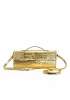 Allegria Long Clutch With Handle Croc Leather Bag Gold