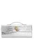 Allegria Long Clutch With Handle Croc Leather Bag Silver