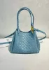 Mia Chute Leather Small Shoulder Bag Blue