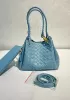 Mia Chute Leather Small Shoulder Bag Blue