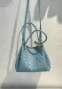 Mia Chute Leather Small Shoulder Bag Blue