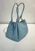 Mia Chute Leather Small Shoulder Bag Blue