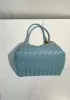 Mia Chute Leather Small Shoulder Bag Blue