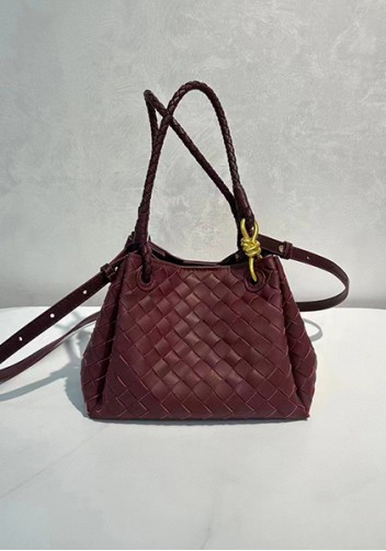 Mia Chute Leather Small Shoulder Bag Burgundy