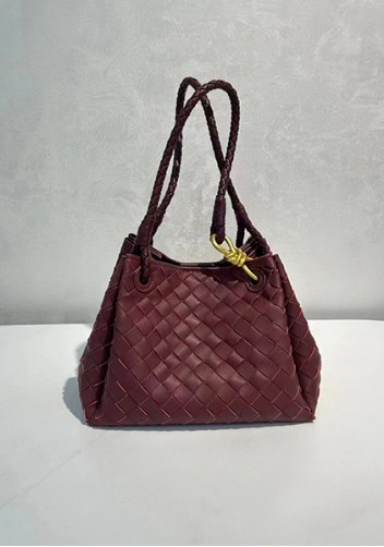 Mia Chute Leather Small Shoulder Bag Burgundy