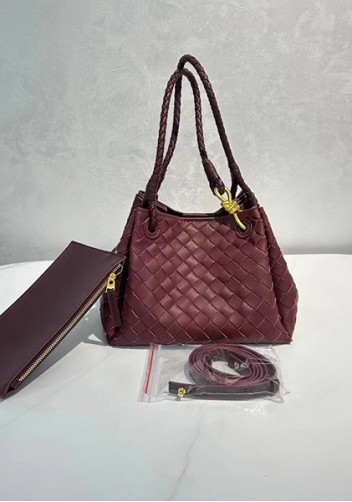 Mia Chute Leather Small Shoulder Bag Burgundy