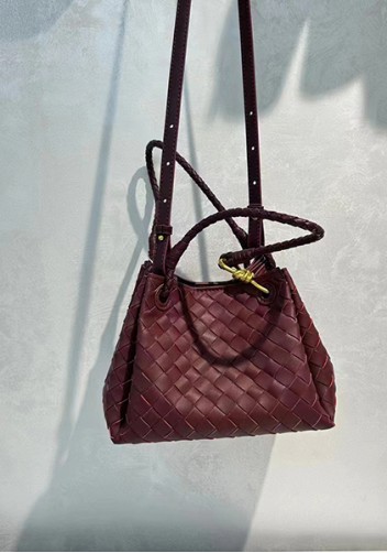 Mia Chute Leather Small Shoulder Bag Burgundy