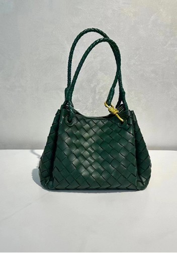 Mia Chute Leather Small Shoulder Bag Dark Green