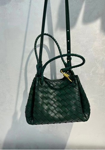 Mia Chute Leather Small Shoulder Bag Dark Green