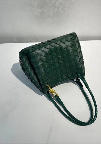 Mia Chute Leather Small Shoulder Bag Dark Green