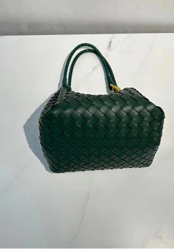 Mia Chute Leather Small Shoulder Bag Dark Green