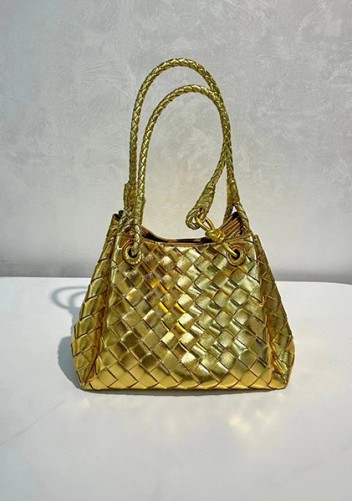 Mia Chute Leather Small Shoulder Bag Gold