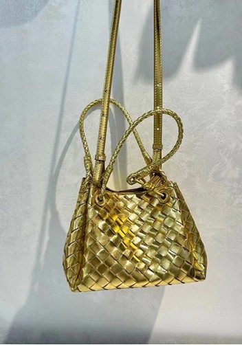 Mia Chute Leather Small Shoulder Bag Gold