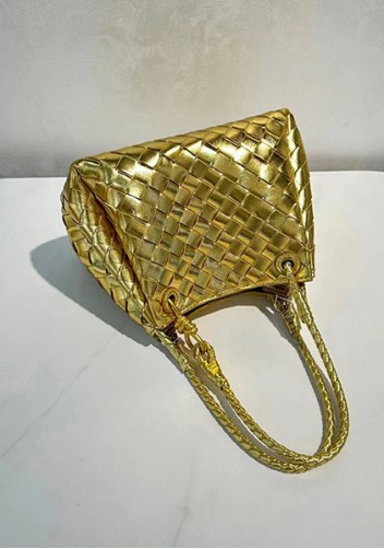 Mia Chute Leather Small Shoulder Bag Gold