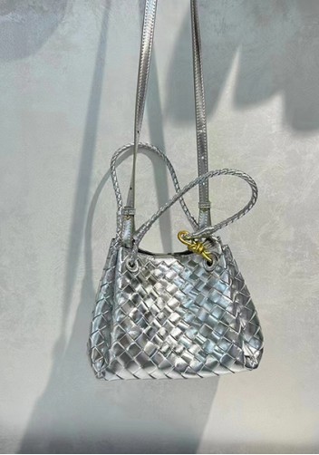 Mia Chute Leather Small Shoulder Bag Silver