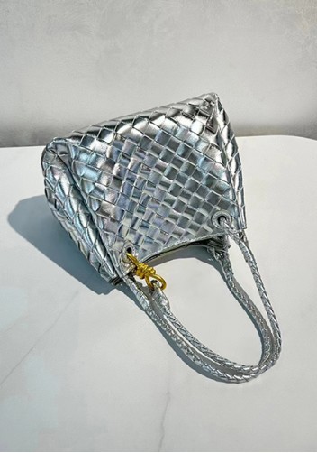 Mia Chute Leather Small Shoulder Bag Silver