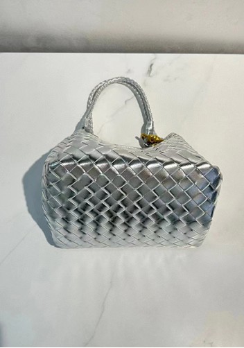 Mia Chute Leather Small Shoulder Bag Silver