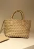 Grand Boulevard Woven Small Tote Beige