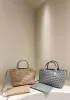 Grand Boulevard Woven Small Tote Beige