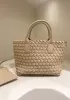 Grand Boulevard Woven Small Tote Beige