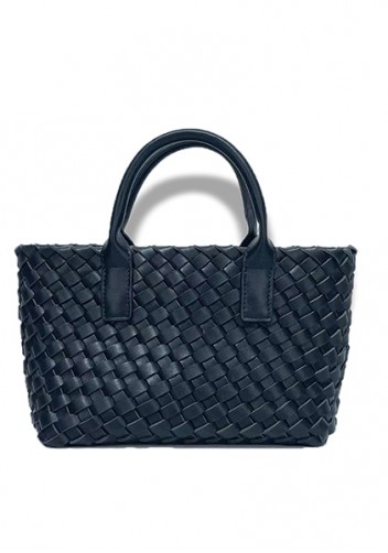 Grand Boulevard Woven Small Tote Black