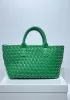 Grand Boulevard Woven Small Tote Green