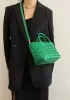 Grand Boulevard Woven Small Tote Green