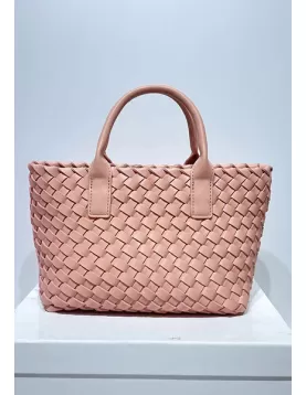 Grand Boulevard Woven Small Tote Light Pink