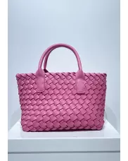 Grand Boulevard Woven Small Tote Pink