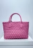 Grand Boulevard Woven Small Tote Pink