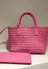 Grand Boulevard Woven Small Tote Pink