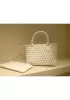 Grand Boulevard Woven Small Tote White