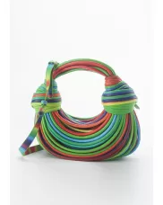 Dina Spaghetti Vegan Leather Knot Shoulder Bag Multi Coloured