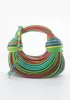 Dina Spaghetti Vegan Leather Knot Shoulder Bag Multi Coloured