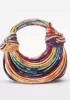 Dina Spaghetti Vegan Leather Knot Shoulder Bag Multi Coloured Purple