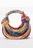 Dina Spaghetti Vegan Leather Knot Shoulder Bag Multi Coloured Purple